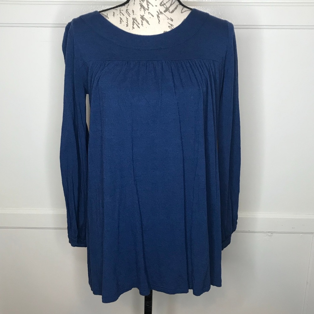 Topshop Blue Tunic Blouse Shirt Size 12 Euro 40